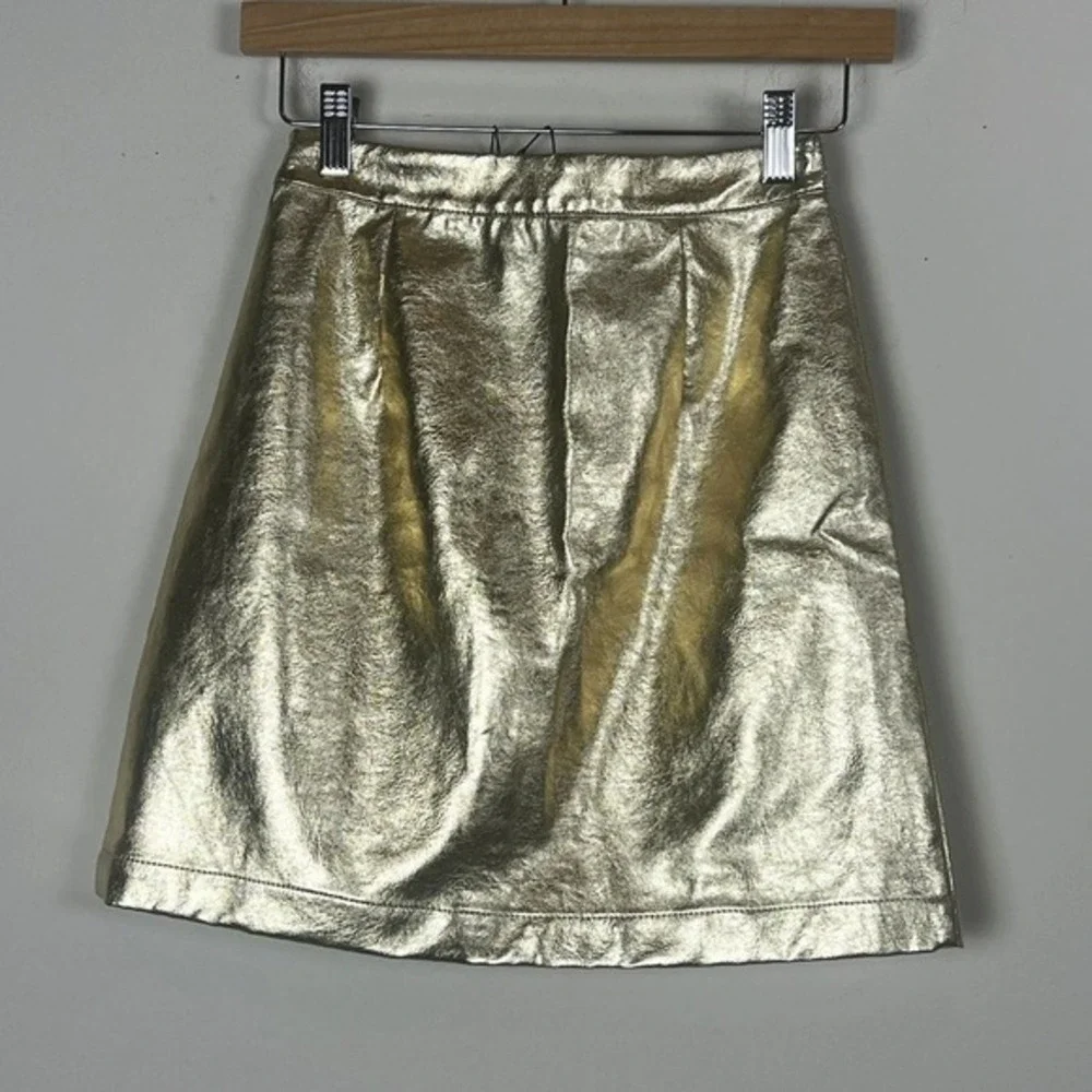 2/$30 Lost + Wander Metallic‎ Vegan Leather Skirt XS NWT